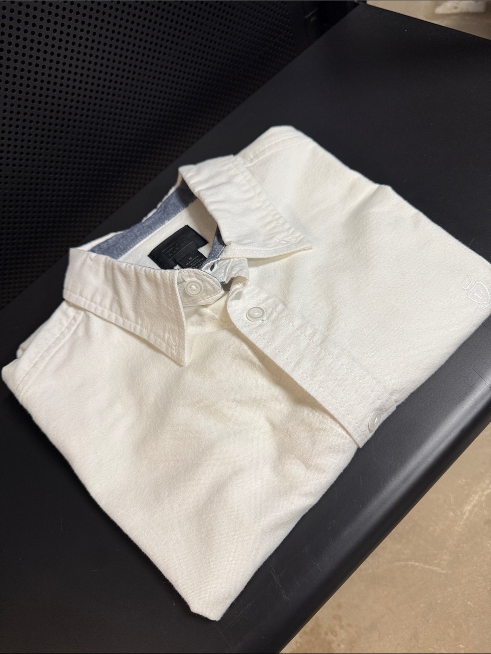 14th & Union Men's Short-Sleeve Button-Down Shirt in Off-White